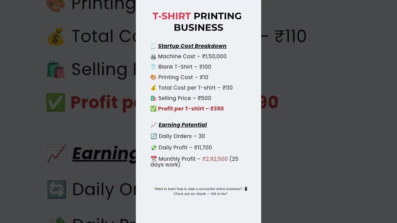 Want to start a small business from home? T-shirts printing #business #workfromhome #businessideas