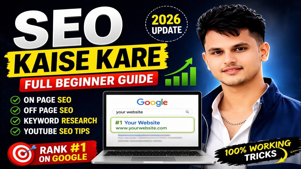 SEO Kaise Kare 2026 🔥 Full Beginner Guide | YouTube SEO Tips | Website Ranking Trick Hindi