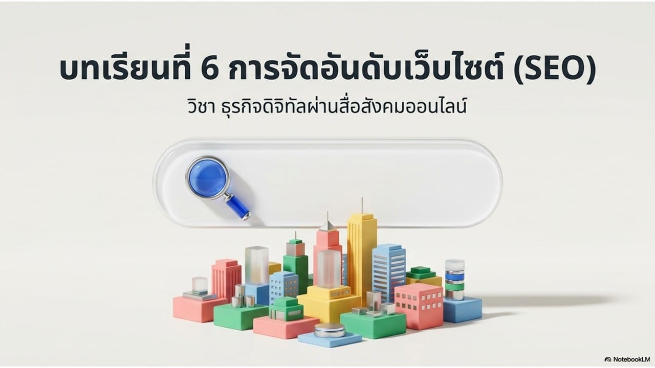 บทเรียนที่ 6 วิชา ธุรกิจดิจิทัลผ่านสื่อสังคมออนไลน์