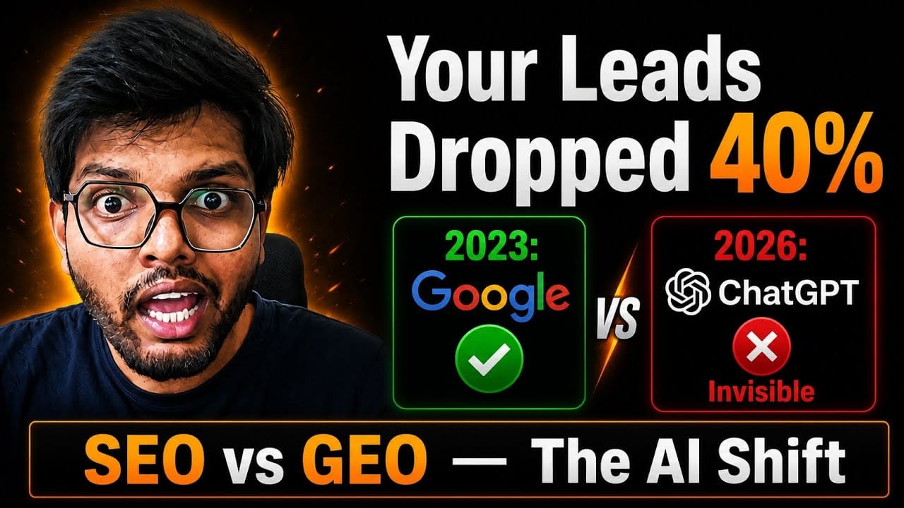 Why Your Leads Dropped 40% in 2026 | SEO vs GEO Explained | AI Marketing India
