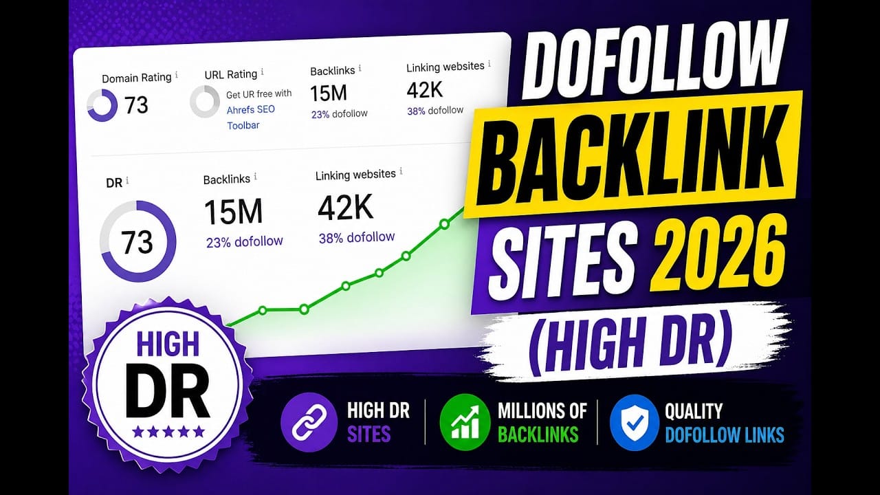 DoFollow Backlink Sites 2026 (High DR) | ডুফলো ব্যাকলিংক সাইট ২০২৬ #seotips #dofollowbacklinks