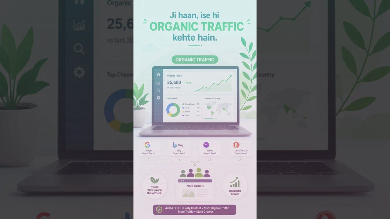 Bina Ads Paisa Kharch Kiye Website Par Traffic Kaise Aata Hai? | Organic Traffic Explained