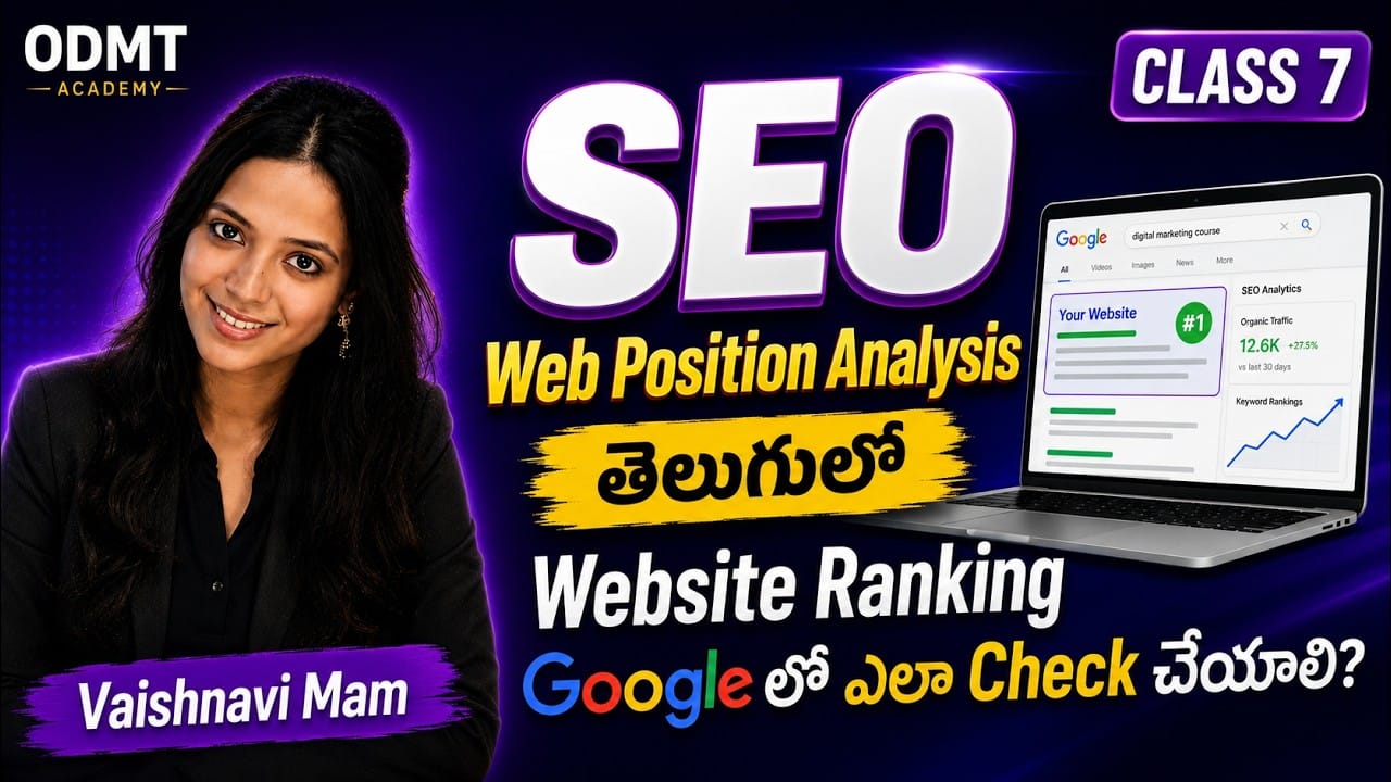 SEO Web Position Analysis in Telugu | Class 7 | Check Website Ranking on Google Step by Step