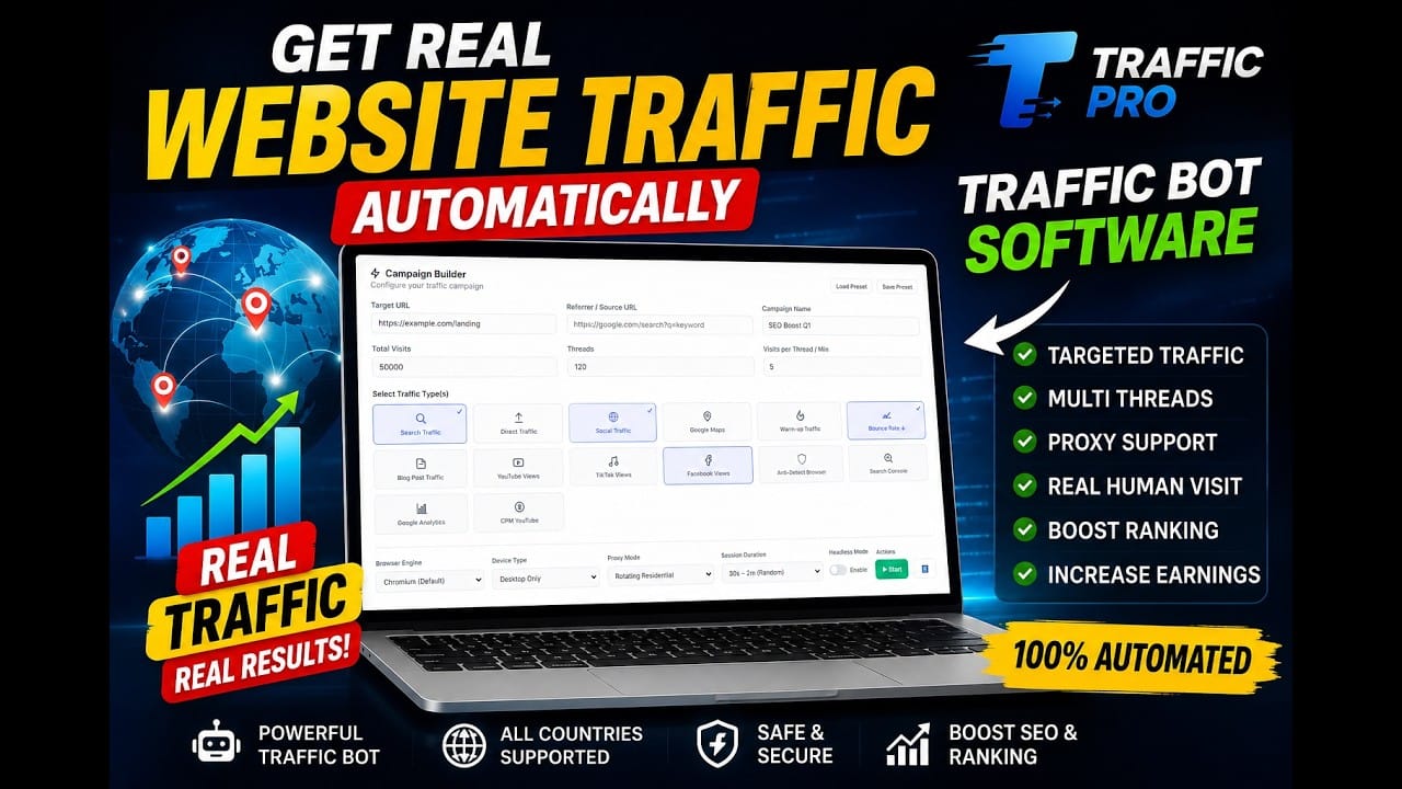 Website Traffic Generator Software | Traffic Bot for SEO & Website Ranking